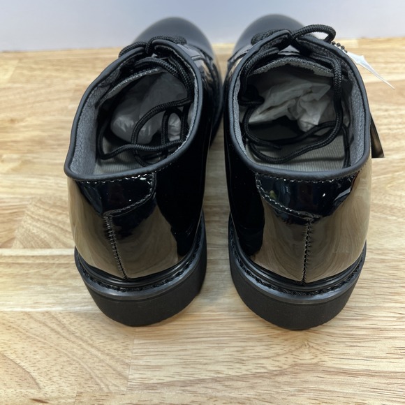 Rothco Black High Gloss Shoes 7.5R Shiny Oxford Uniform Military Army Duty - Picture 4 of 9